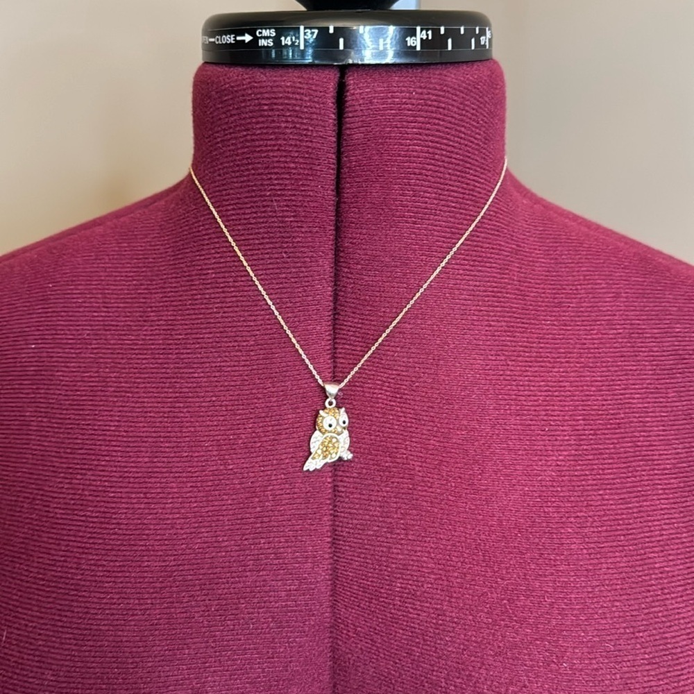 Sterling silver 925 marked chain with owl pendant